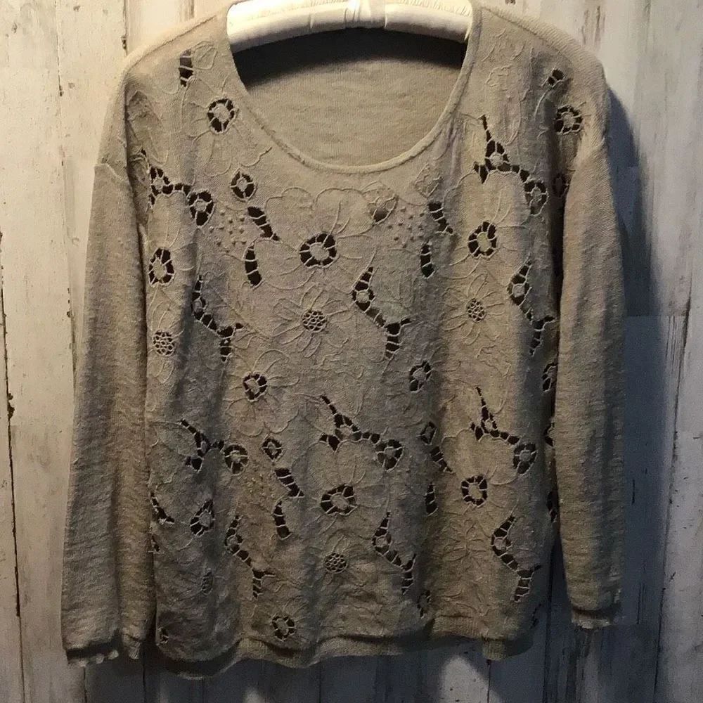 C floral pattern sweater by J Jill size extra small